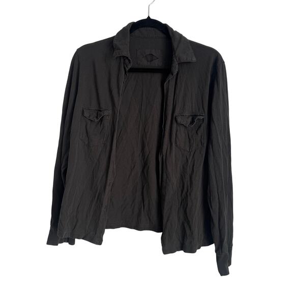 Nilli Lotan Liam Jersey Shirt Button Front Shirt Charcoal Black Size S NWOT - Picture 6 of 11